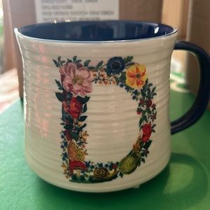 NIB Nathalie Lete Monogram Mug/Cup Letter D